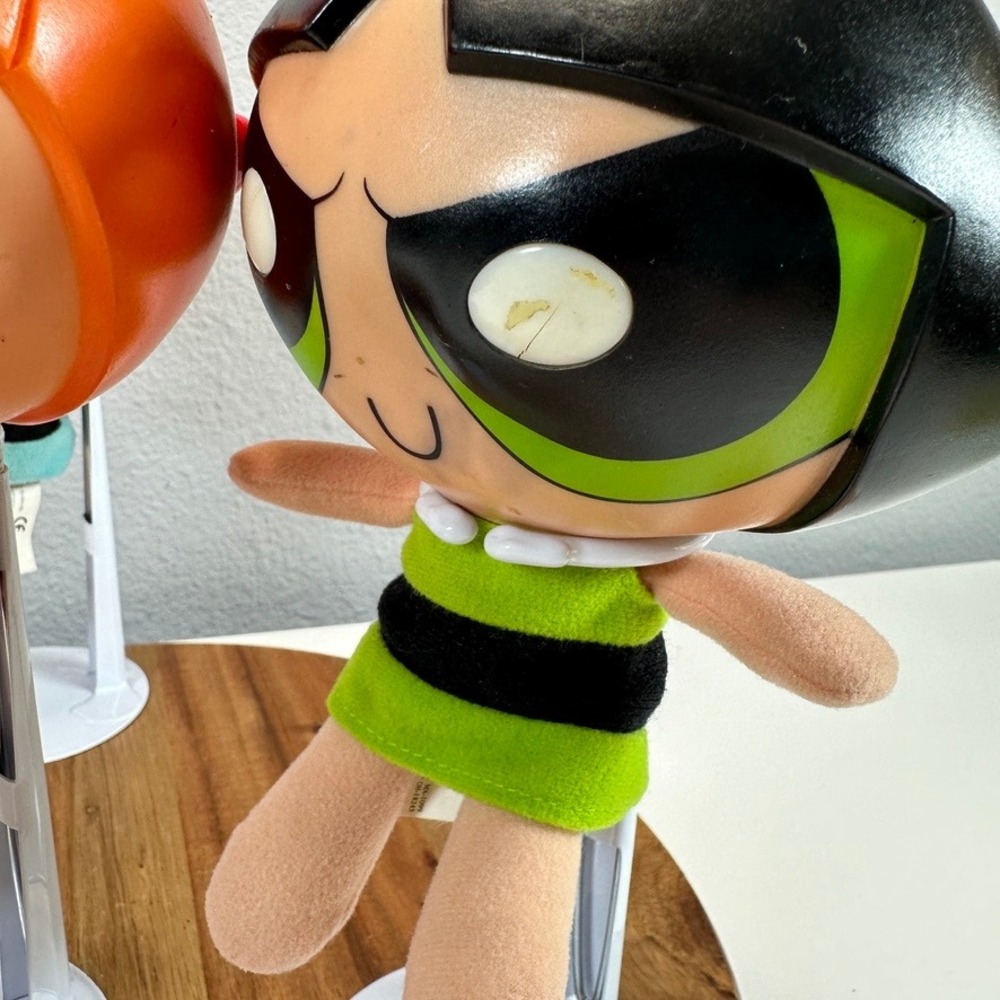VTG Powerpuff Girls Super Sound Plush Hard Head Doll Blossom Bubbles Buttercup - Picture 11 of 15